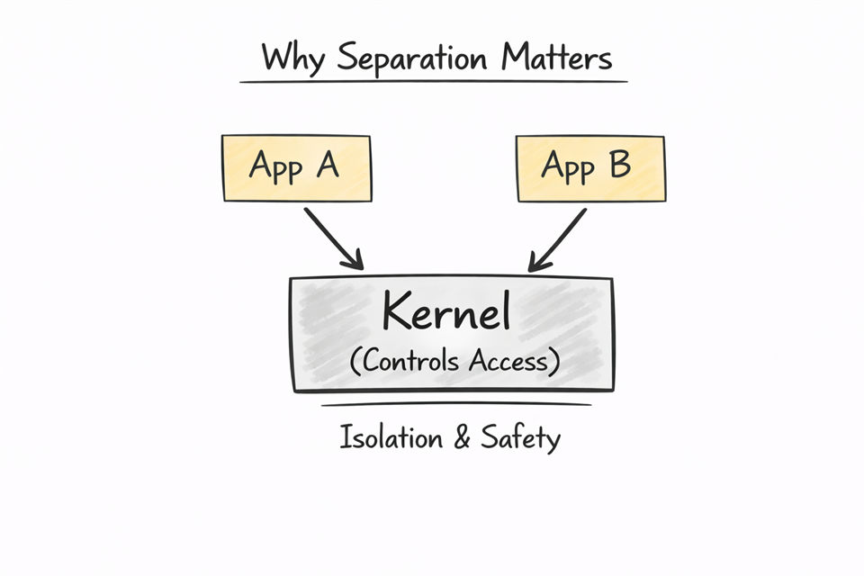 Diagram showing how separation improves stability